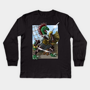 Velociraptor Swashbuckler Kids Long Sleeve T-Shirt